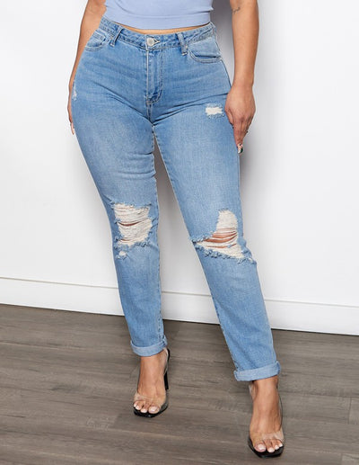 BAGGY GIRLFRIEND STYLE TAPERED DENIM JEANS