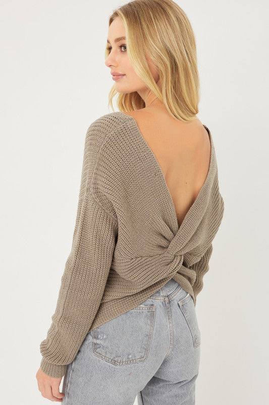 Oversized Twisted Back Sweater