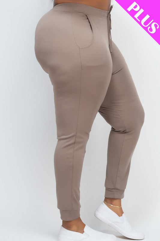 Plus Drawstring Waist Jogger Pants