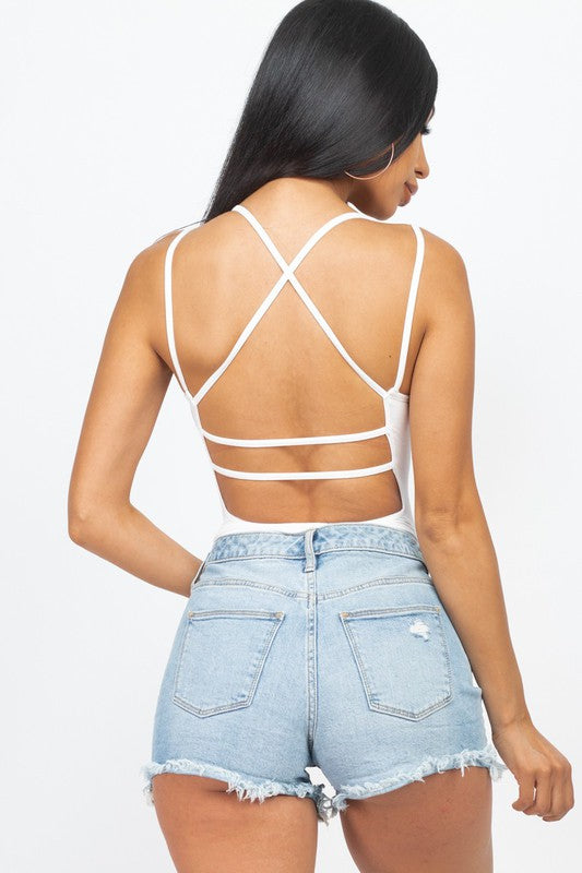 Crisscross Back Bodysuit Top