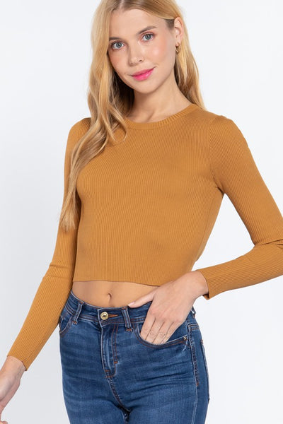 BACK OPEN w/STRING DETAIL SWEATER TOP