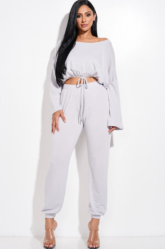 Tie Front Top & Jogger Pants