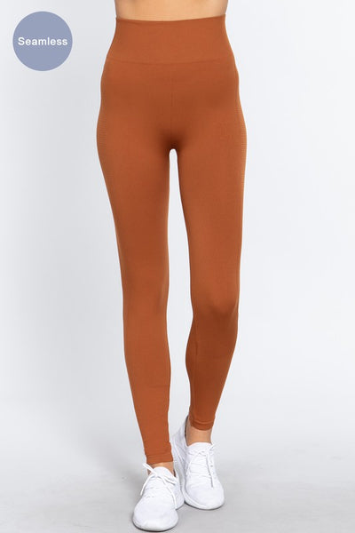 ZIP-UP SEAMLESS RIB TOP & SEAMLESS RIB LEGGINGS