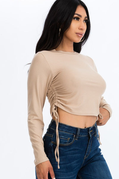 Adjustable Strap Ruched Top