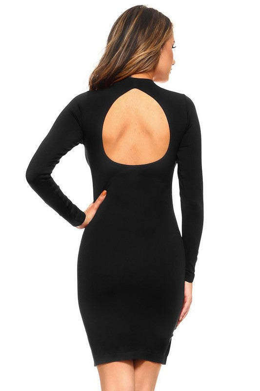 Open Back Long Sleeve Dress