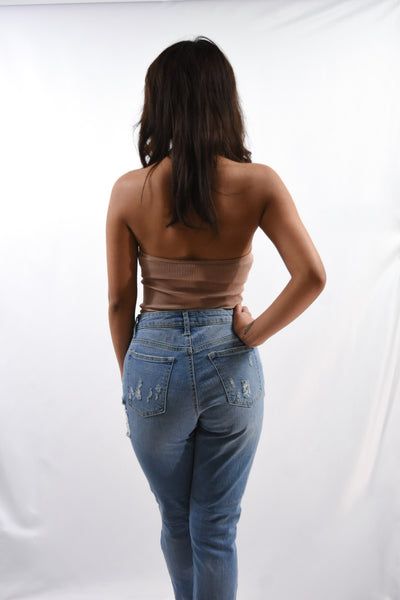 Ribbed Halter Bodysuit