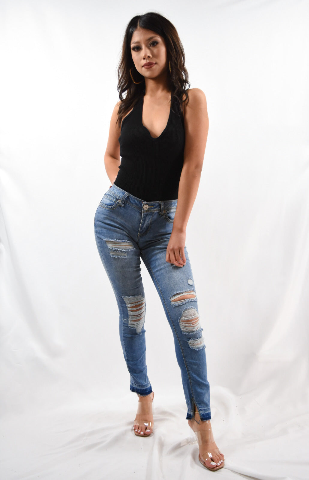 Ribbed Halter Bodysuit